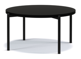 Kaffeetisch Kortala rund 80 cm schwarz matt niedrig