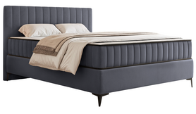 Kontinentalbett 140x200 cm Mufasso mit Stauraum, graues hydrophobes Velvet