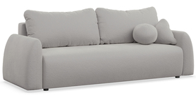 Schlafsofa für drei Personen Nubelle mit Stauraum graues Chenille