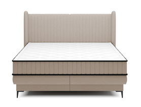 Kontinentalbett 160x200 cm Daliano mit Stauraum, beige Samt