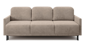 Schlafsofa für drei Personen Hamiel mit Stauraum beige Cord.