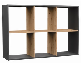 Offenes Regal Malax mit sechs Regalen 110 cm Eiche Artisan / Anthrazit