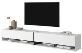 TV-Schrank Mirrgo 200 cm weiß mit graphitfarbenen Einsätzen