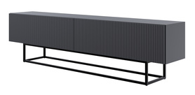 TV-Schrank Veldio 175 cm schwarz mit schwarzen Beinen