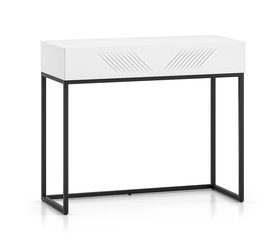 Kosmetikspiegel Nebbato 92 cm weiß mit schwarzem Gestell
