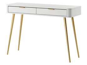 Toaletka z szufladami Oval 112 cm Biała