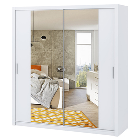 Rinker Schrank 200 cm mit Spiegel Weiß