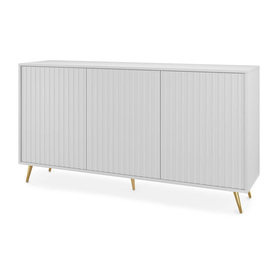 Kommode Bello mit Laminatfronten 154 cm weiß mit goldenen Beinen