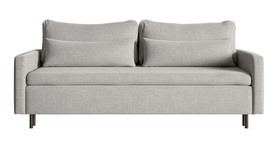 Schlafsofa für drei Personen Umpro mit Stauraum graue Boucle