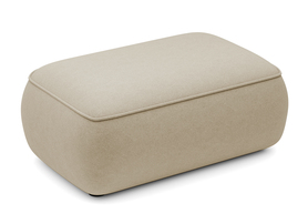 Ovo Puff beige Velours in pflegeleichter Stoff