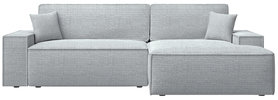 Ecksofa mit Schlaffunktion Farese New L-förmig mit Stauraum hellgraues Chenille rechtsseitig