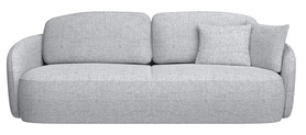 Dreisitziges Schlafsofa Savoy mit Stauraum, hellgraues Geflecht