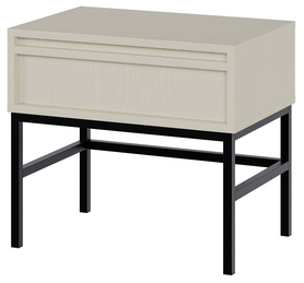 Nachtkommode Evo mit Schublade und Gestell 50 cm Sandbeige