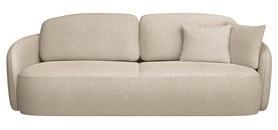 Schlafsofa für drei Personen Savoy mit Stauraum in beigem Boucle.