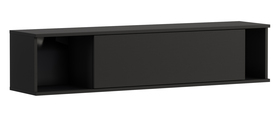 Wandregal Perila 135 cm, geschlossen, schwarz