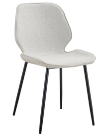 Polsterstuhl Rablart, beige Chenille-Stoff, pflegeleicht auf schwarzen Beinen