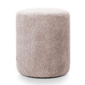 Runde Pouf Seppio 55 cm grau-braun in Boucle-Stoff