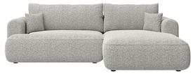 Ecksofa mit Schlaffunktion Ovo L-förmig grau-beige geflochten rechtsseitig