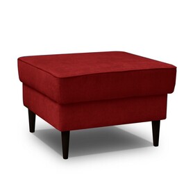Hocker auf Holzbeinen Juttic mit Aufbewahrung, bordeauxfarbenes Velvet