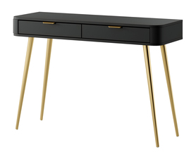 Kosmetiktisch mit Schubladen Oval 112 cm Schwarz