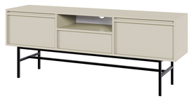TV-Schrank Evo mit zwei Türen, Schublade und Gestell 154 cm Grau Beige