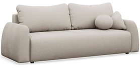 Dreisitzer Schlafsofa Nubelle mit Stauraum in hellbeigem, hydrophobischem Chenille