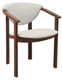 Holzstuhl Flowiss, helles Walnuss/Beige Geflecht