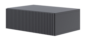 Nachtkommode Veldio mit gefräster Front und Schublade 50 cm Schwarz hängend