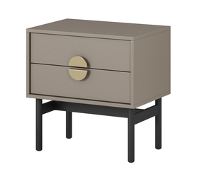 Nachttisch Stoon mit zwei Schubladen 55 cm Beige/Cappuccino