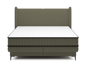 Kontinentalbett 160x200 cm Daliano mit Stauraum olivgrüner Velvet
