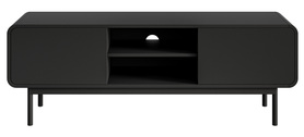 TV-Schrank Oro 154 cm mit zwei Schubladen und Fach auf Beinen schwarz