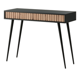 Schminktisch Bello 104 cm schwarz/Eiche Wotan mit schwarzen Beinen