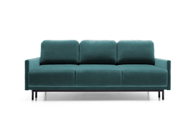 Dreisitzsofa mit ausziehbarem Bett, Hamiel, mit Stauraum, türkisfarbenes Samt, wasserabweisend