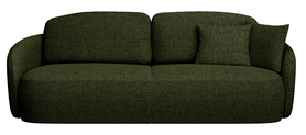 Dreisitziges Schlafsofa Savoy mit Stauraum, olivgrünes Geflecht