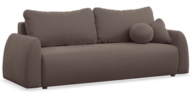 Schlafsofa für drei Personen Nubelle mit Stauraum, braun, Chenille