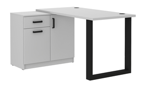 Schreibtisch mit Kommode Stundly 138 cm Grau