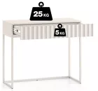 Schminktisch Derriva mit Schublade und geriffelten Fronten 91 cm hellbeige