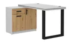 Schreibtisch mit Kommode Stundly mit Rahmen 138 cm Grau/Artisan-Eiche